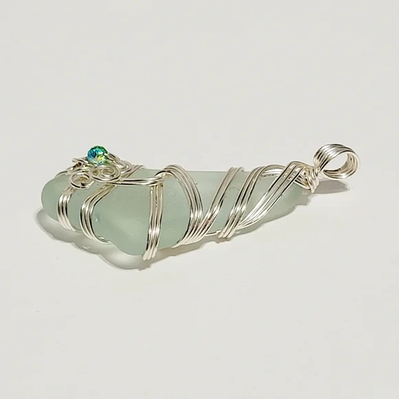 Sea Glass Coke Bottle Wire Wrapped Pendant - Picture 5 of 9